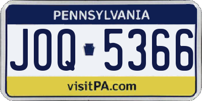 PA license plate JOQ5366