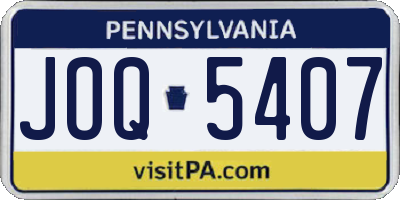 PA license plate JOQ5407