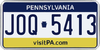 PA license plate JOQ5413
