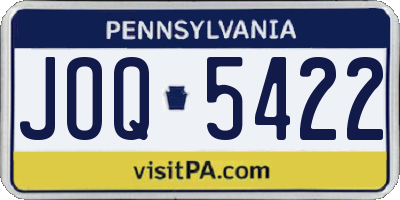 PA license plate JOQ5422