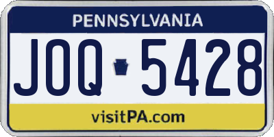 PA license plate JOQ5428