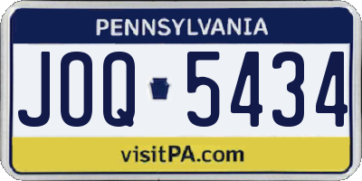 PA license plate JOQ5434