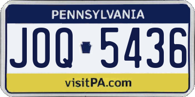PA license plate JOQ5436