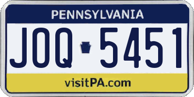 PA license plate JOQ5451