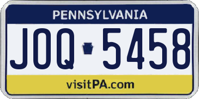 PA license plate JOQ5458