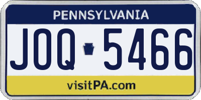 PA license plate JOQ5466