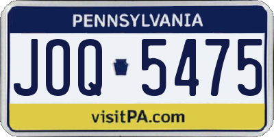 PA license plate JOQ5475