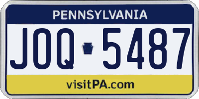 PA license plate JOQ5487