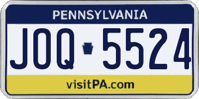 PA license plate JOQ5524
