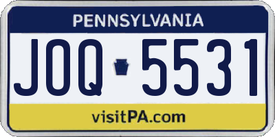 PA license plate JOQ5531