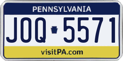 PA license plate JOQ5571