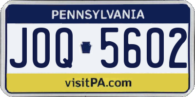 PA license plate JOQ5602