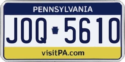 PA license plate JOQ5610