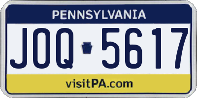 PA license plate JOQ5617