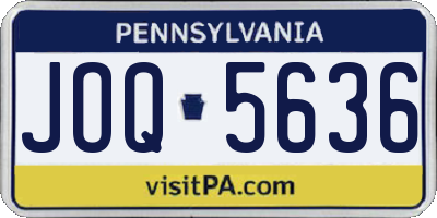 PA license plate JOQ5636
