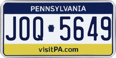PA license plate JOQ5649
