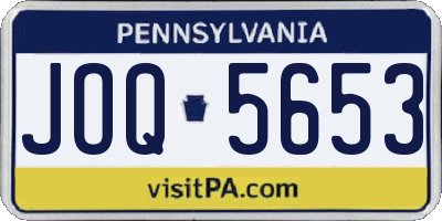 PA license plate JOQ5653