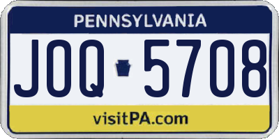 PA license plate JOQ5708