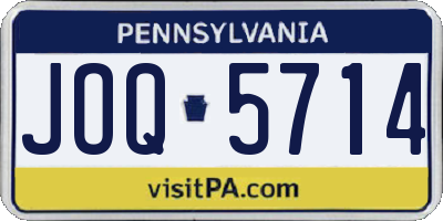 PA license plate JOQ5714