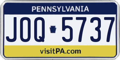 PA license plate JOQ5737
