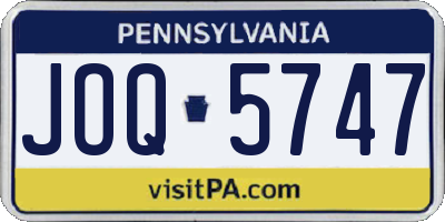 PA license plate JOQ5747
