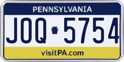 PA license plate JOQ5754