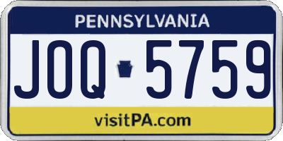PA license plate JOQ5759