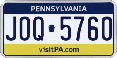 PA license plate JOQ5760