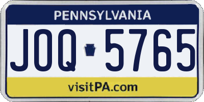 PA license plate JOQ5765