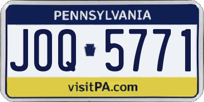 PA license plate JOQ5771