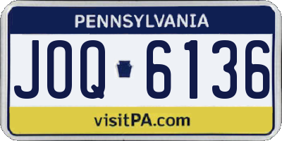 PA license plate JOQ6136