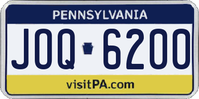 PA license plate JOQ6200