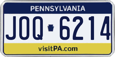PA license plate JOQ6214