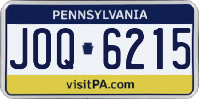 PA license plate JOQ6215