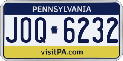 PA license plate JOQ6232