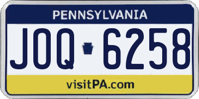 PA license plate JOQ6258