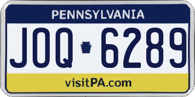 PA license plate JOQ6289