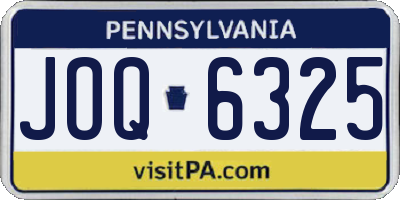 PA license plate JOQ6325