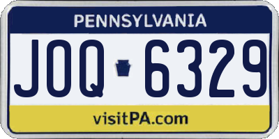 PA license plate JOQ6329