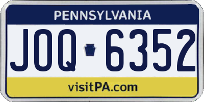 PA license plate JOQ6352