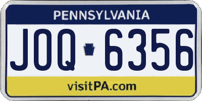 PA license plate JOQ6356