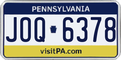 PA license plate JOQ6378