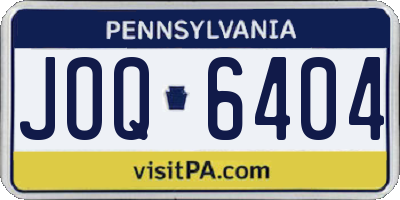 PA license plate JOQ6404