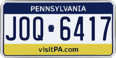 PA license plate JOQ6417