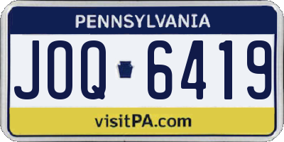 PA license plate JOQ6419