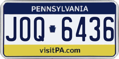 PA license plate JOQ6436