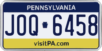 PA license plate JOQ6458