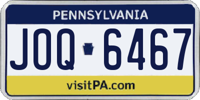 PA license plate JOQ6467