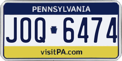 PA license plate JOQ6474