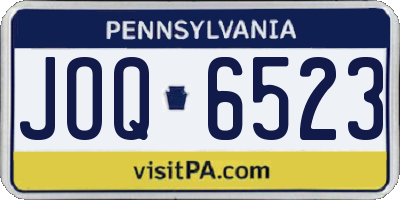 PA license plate JOQ6523